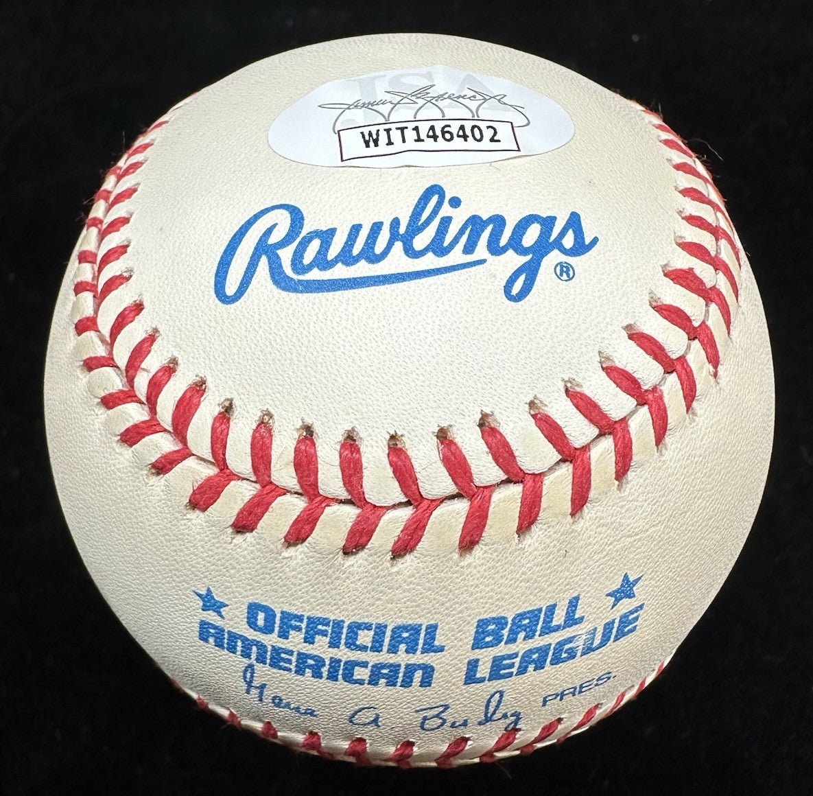 Rickey Henderson HOF 2009 Hits SB Signed Jackie Robinson Logo Baseball JSA