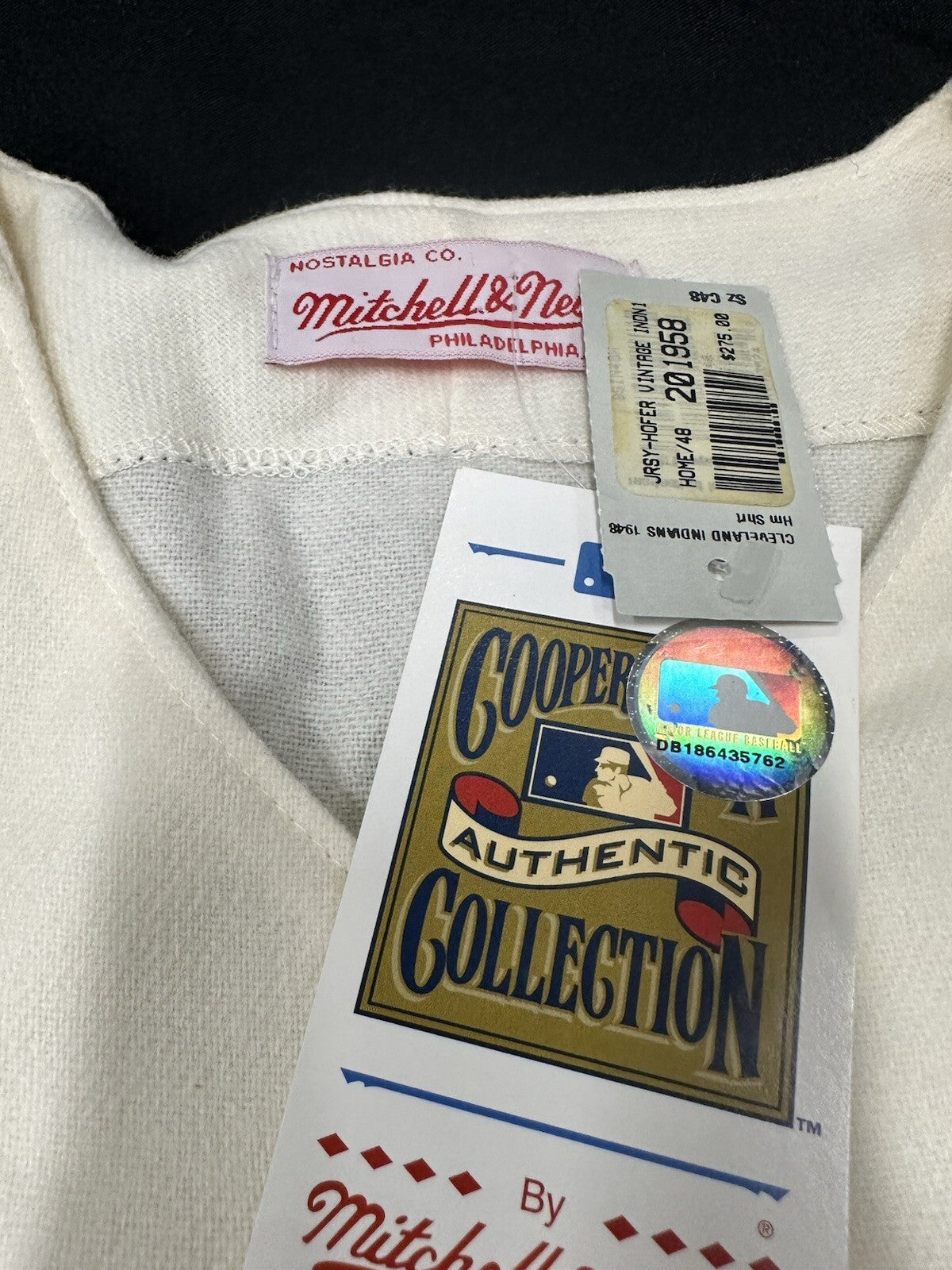 Bob Feller HOF 62 Signed Authentic Indians Mitchell Ness Jersey JSA