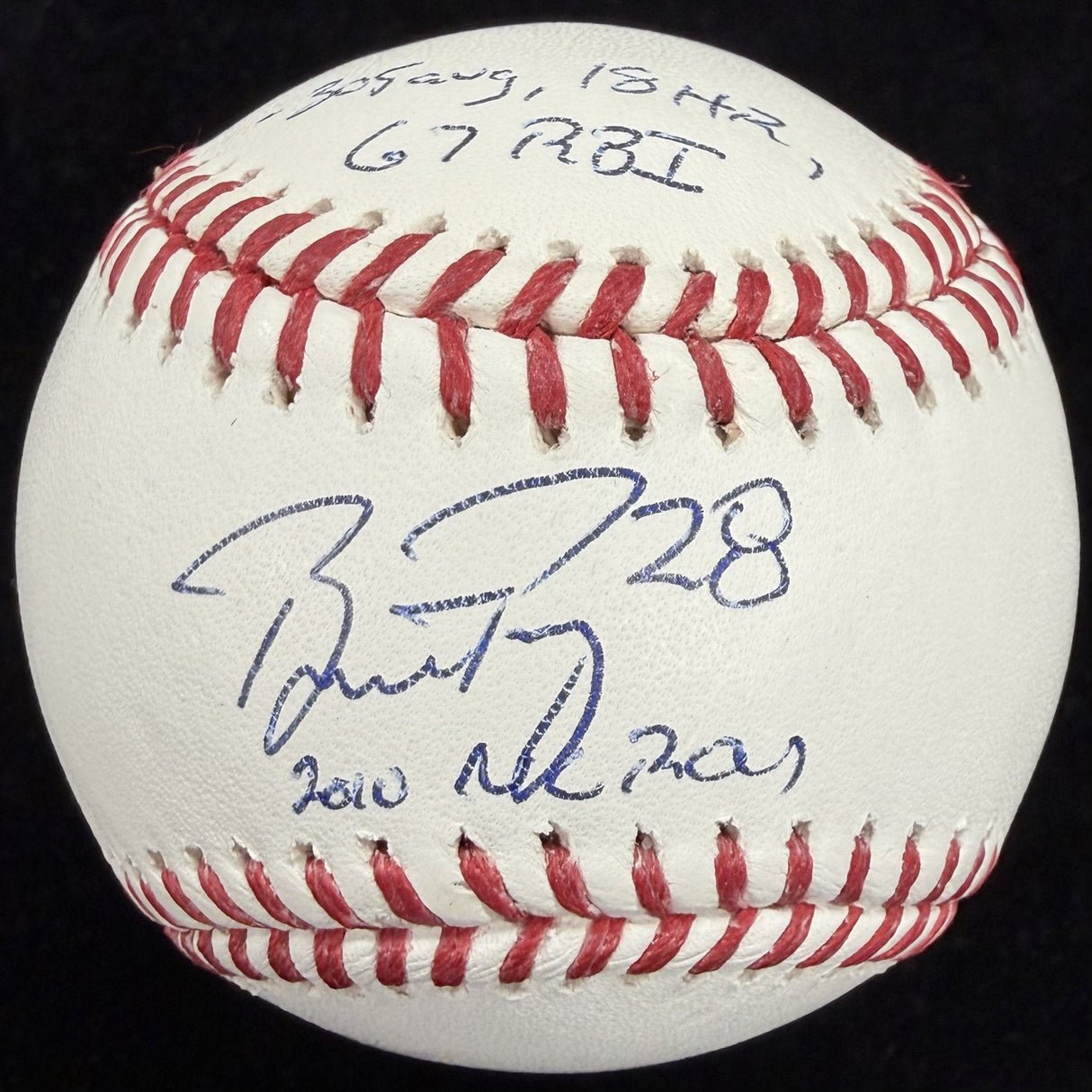 Buster Posey 2010 NL ROY Signed Stat Baseball MLB Holo