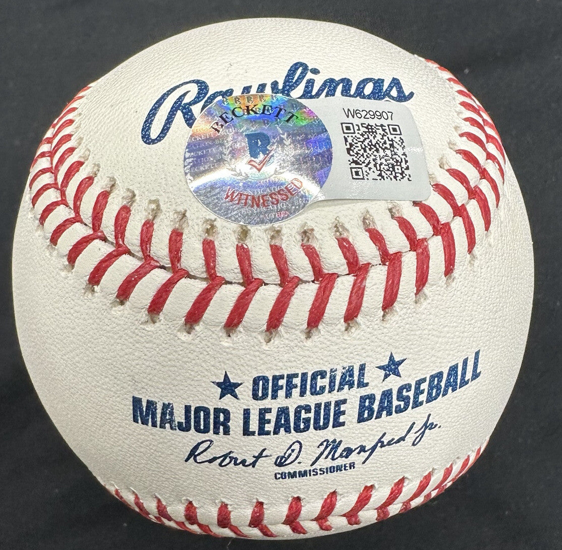 Rickey Henderson 1990 AL MVP Signed Stat Baseball Beckett Witness