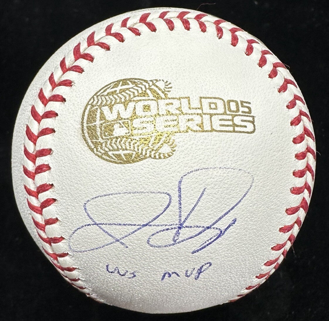 Jermain Dye WS MVP Signed 2005 World Series Logo Baseball MLB Holo