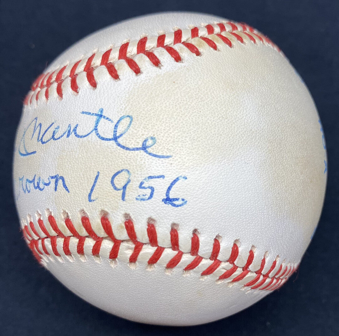Mickey Mantle Triple Crown 1956 Signed Baseball JSA LOA TC