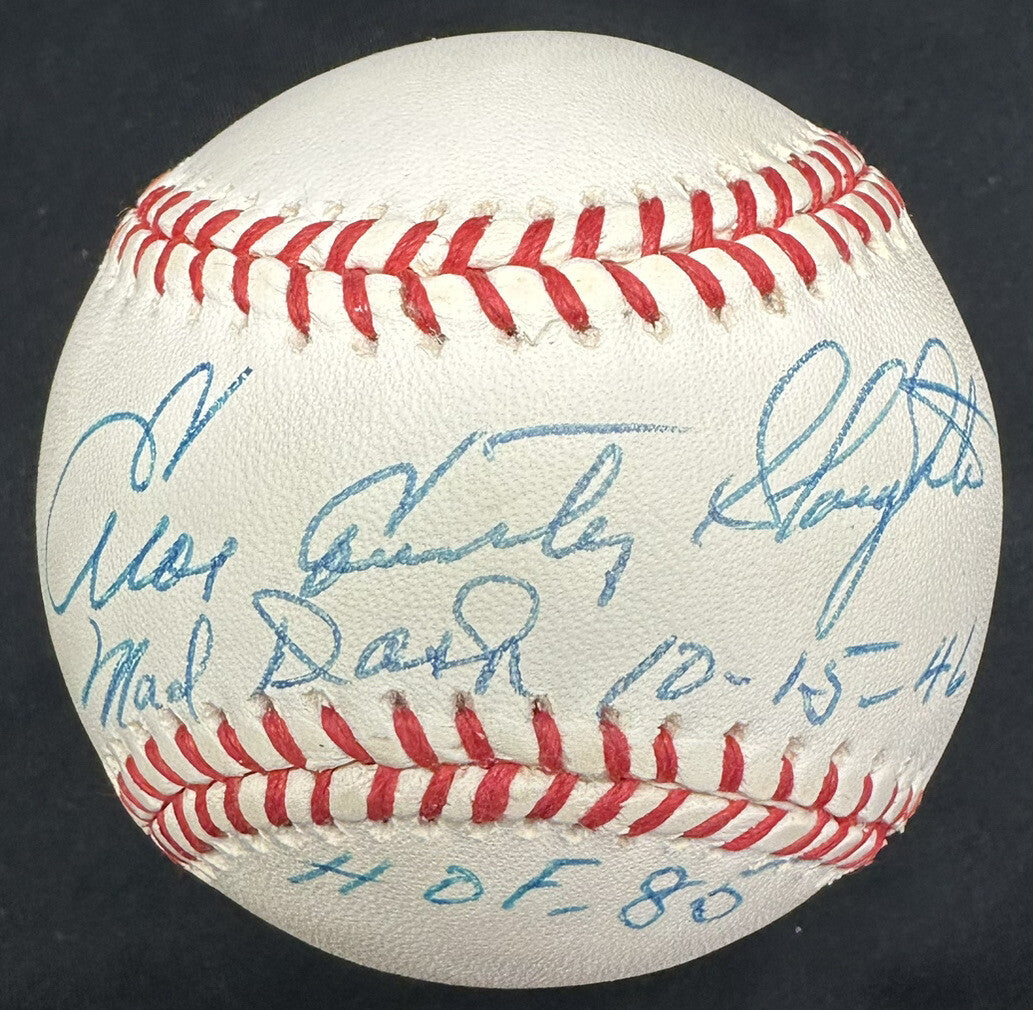 Enos Slaughter Mad Dash 10-15-46 Signed Baseball PSA/DNA