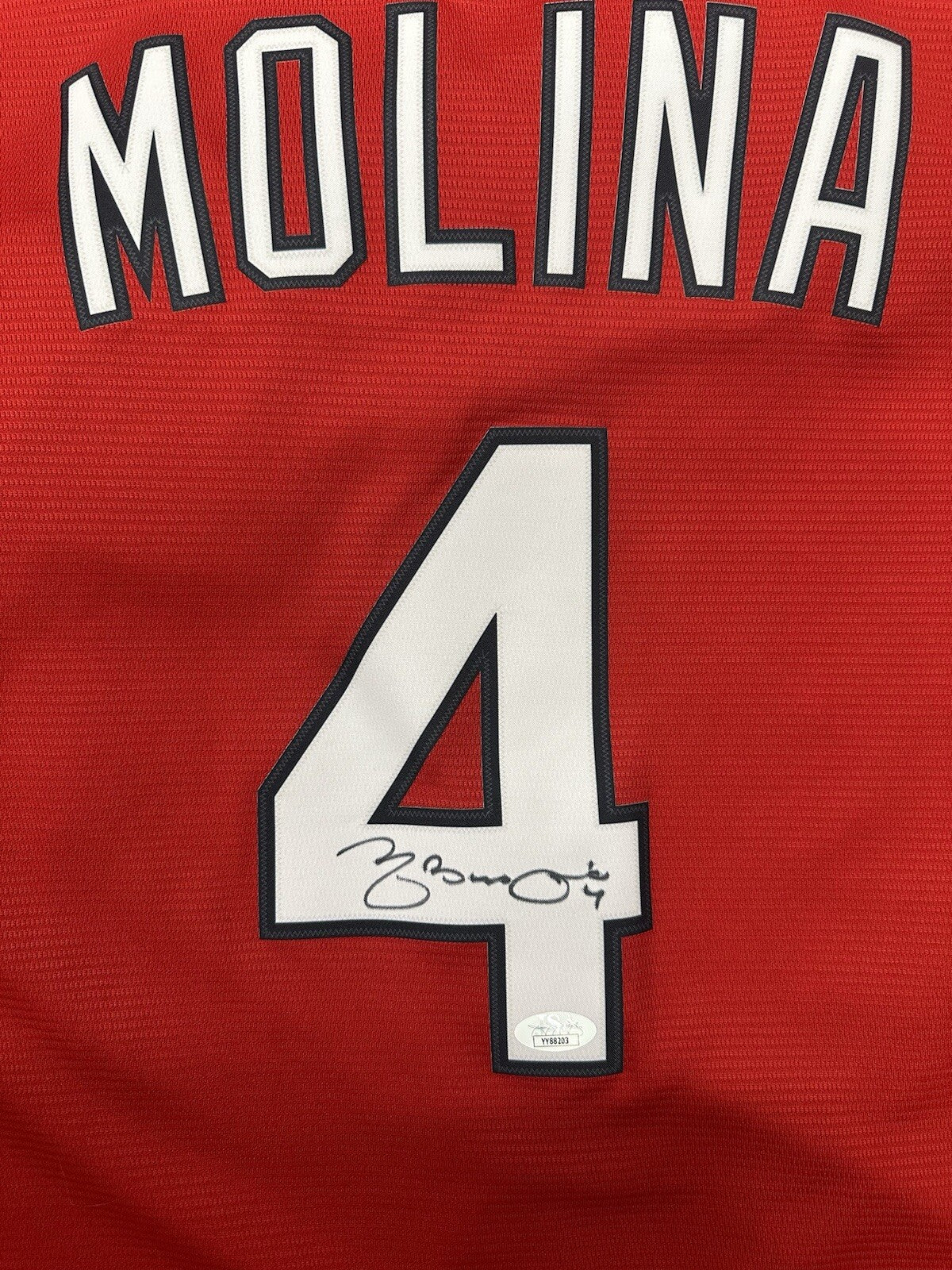 Yadier Molina Signed Authentic Cardinals Batting Practice Jersey JSA LOA