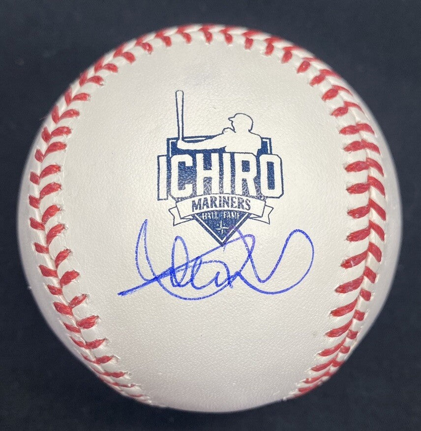 Ichiro Suzuki Signed Mariners Hall of Fame Logo Baseball Ichiro Hologram