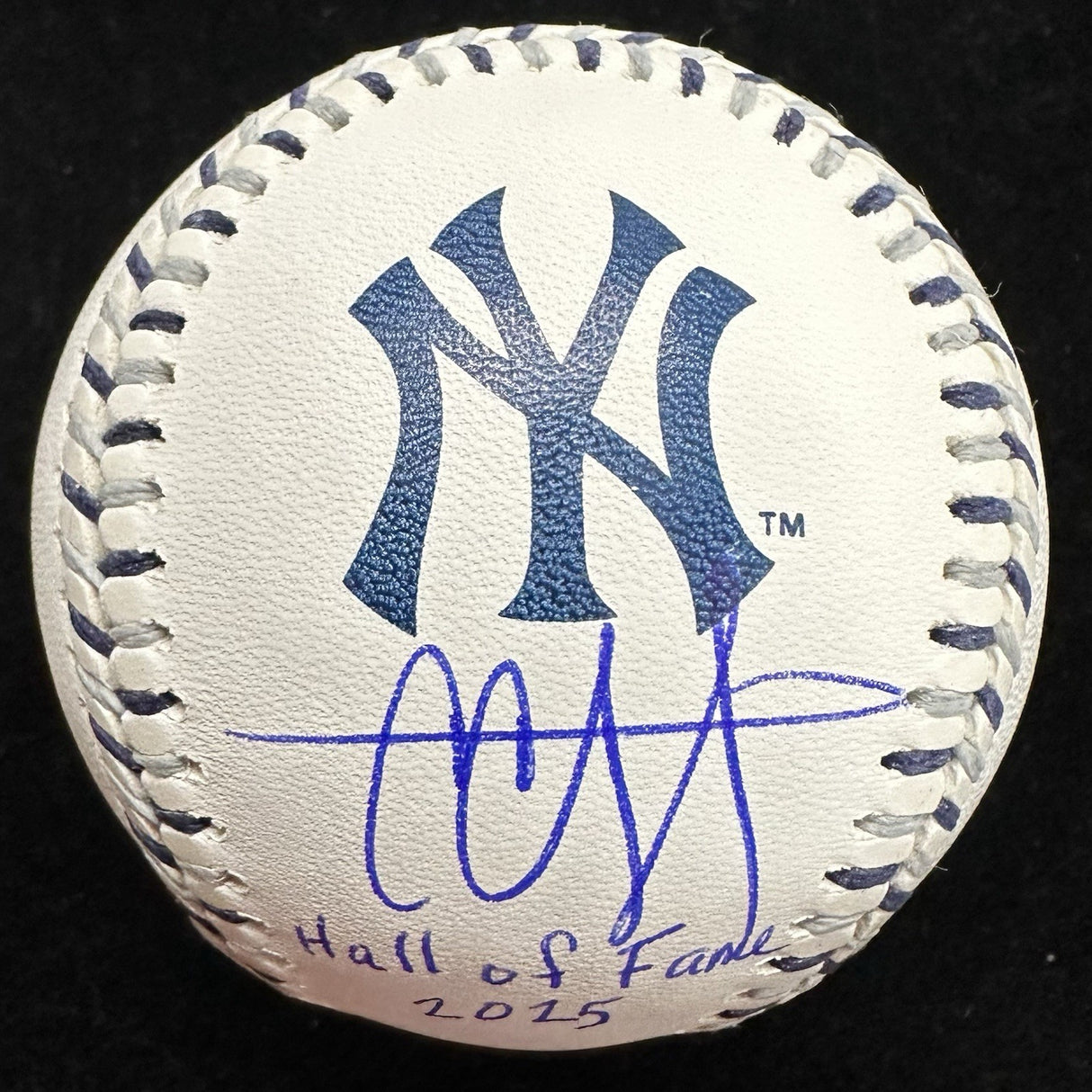 CC Sabathia Hall Of Fame 2025 Signed Yankees Team Stitched Logo Baseball JSA