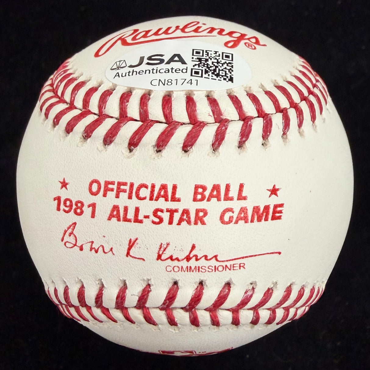 Rollie Fingers 7x All Star Signed 1981 ASG Logo Baseball JSA