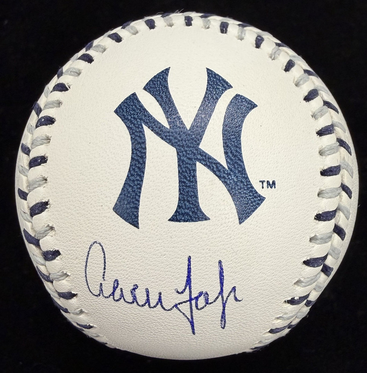 Aaron Judge Signed Yankees Team Stitch Logo Baseball MLB Holo Fanatics
