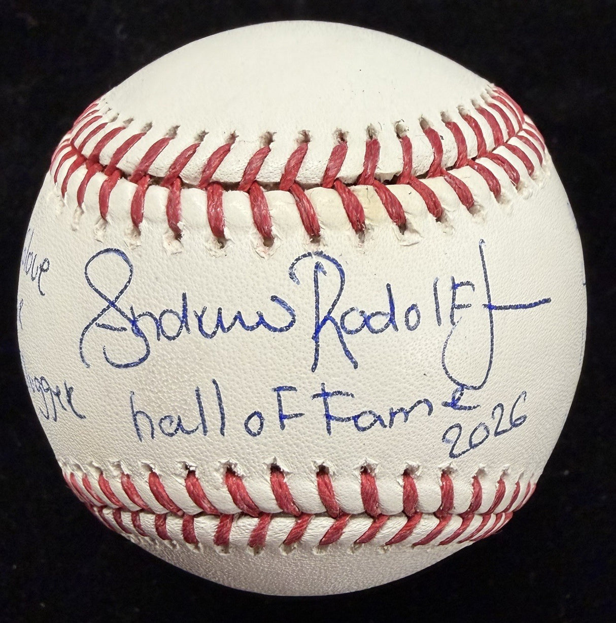 Andruw Rudolf Jones HOF 2026 Signed Stat Baseball Beckett Witness Holo