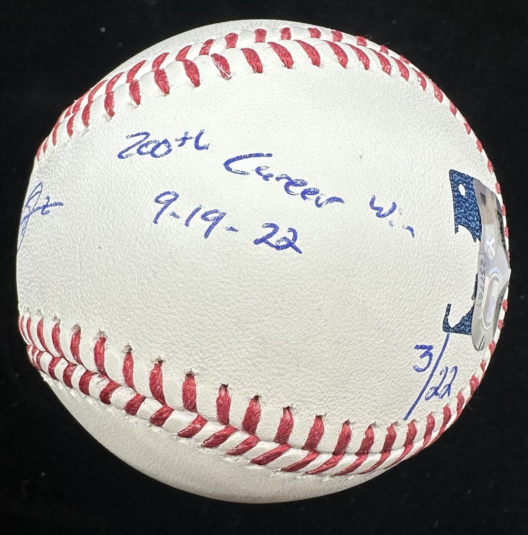 Max Scherzer 200th Career 9-19-22 Signed Baseball MLB Holo Fanatics LE 3/22