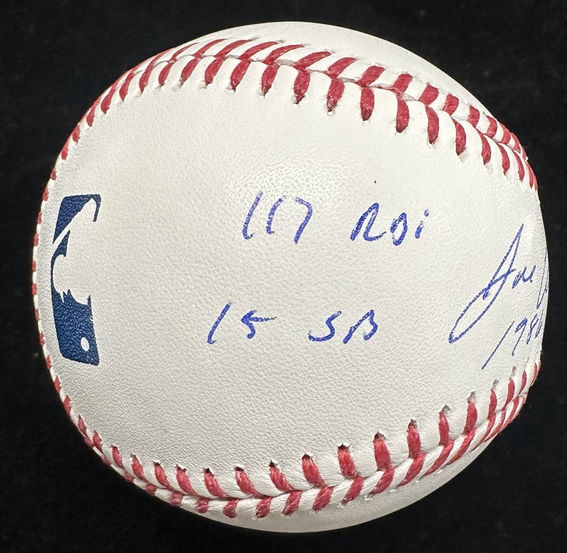 Jose Canseco 1986 AL ROY Signed Stat Baseball JSA