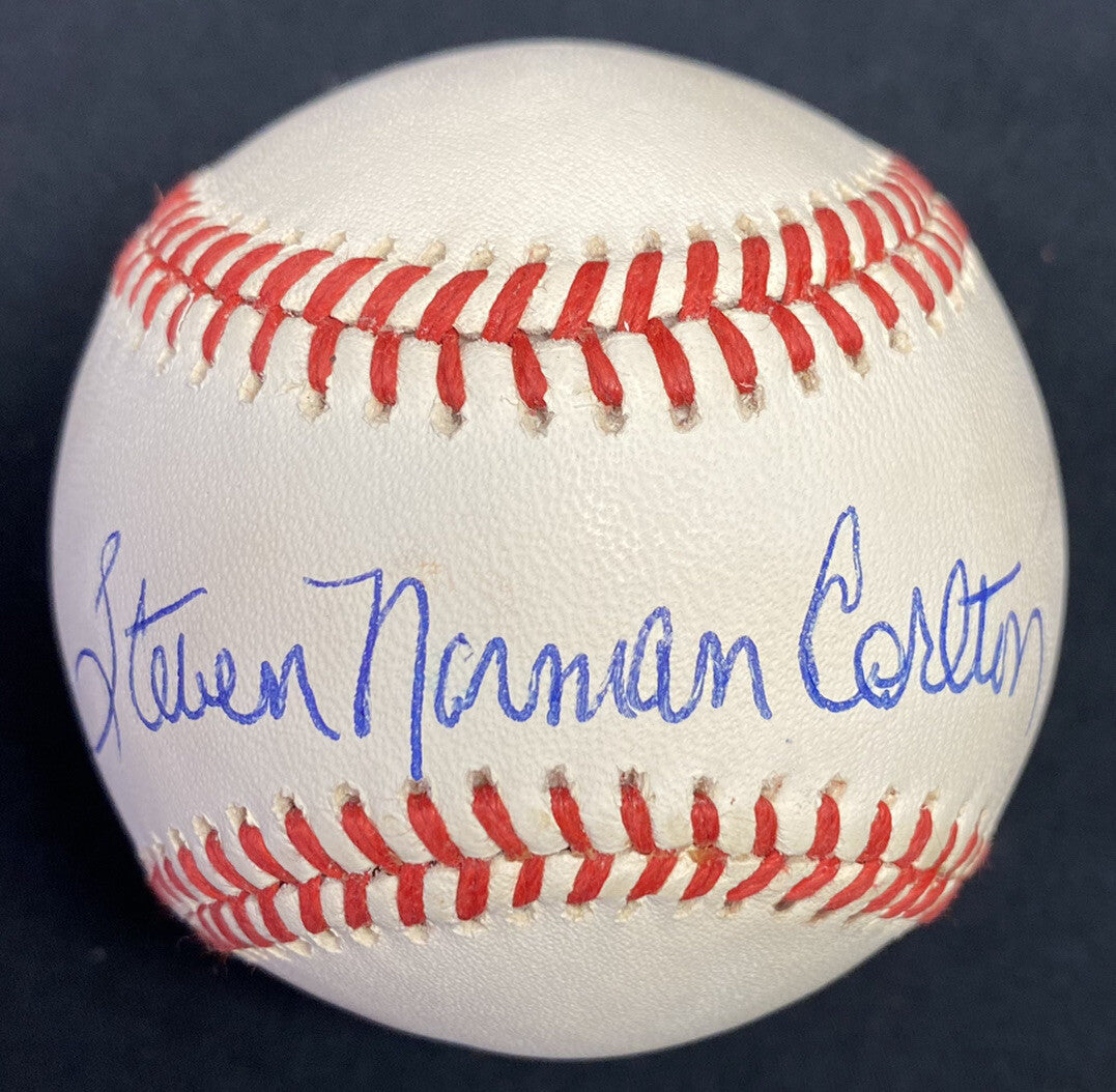 Steven Norman Carlton Full Name Signed Baseball Steve PSA