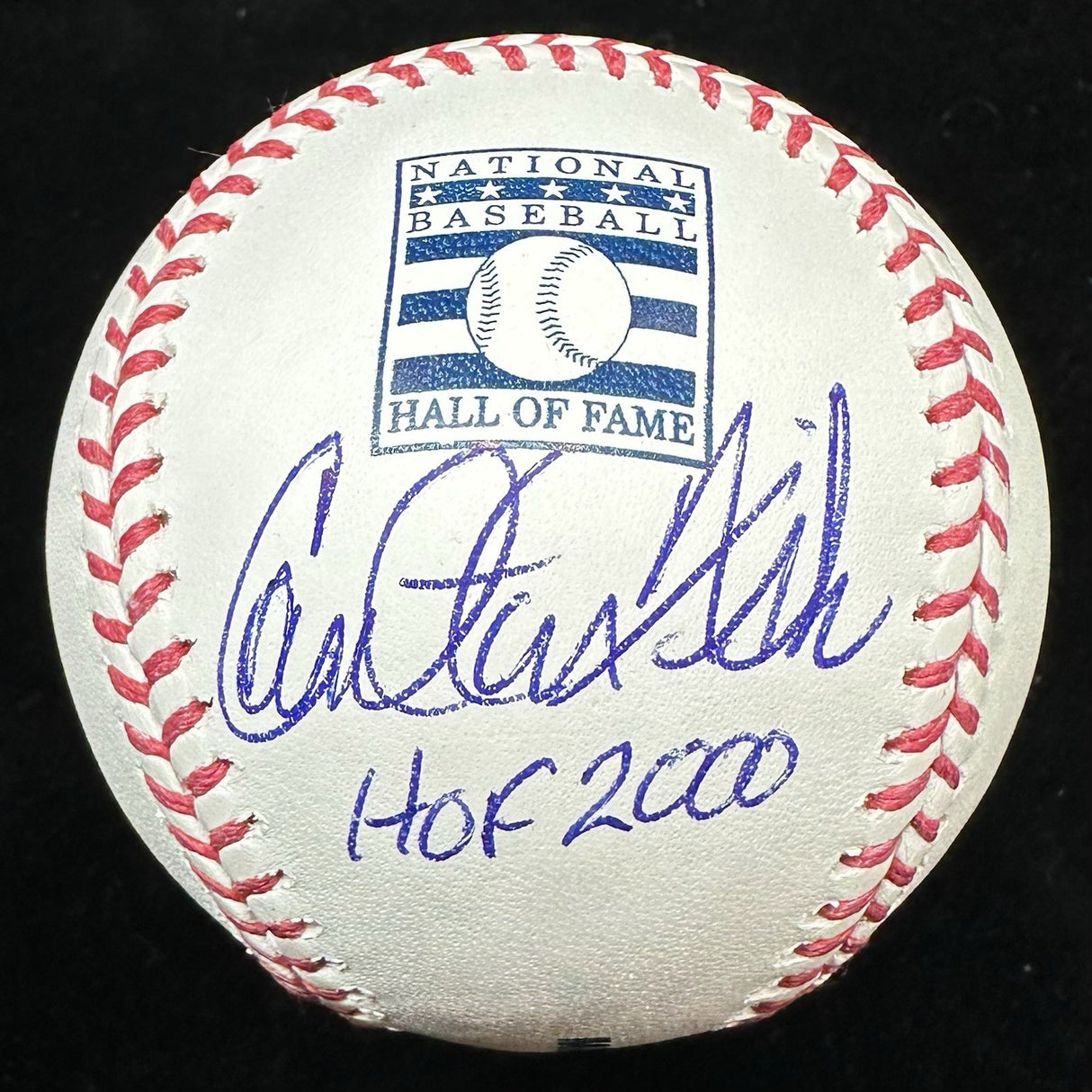 Carlton Fisk HOF 2000 Signed Hall Of Fame Logo Baseball JSA