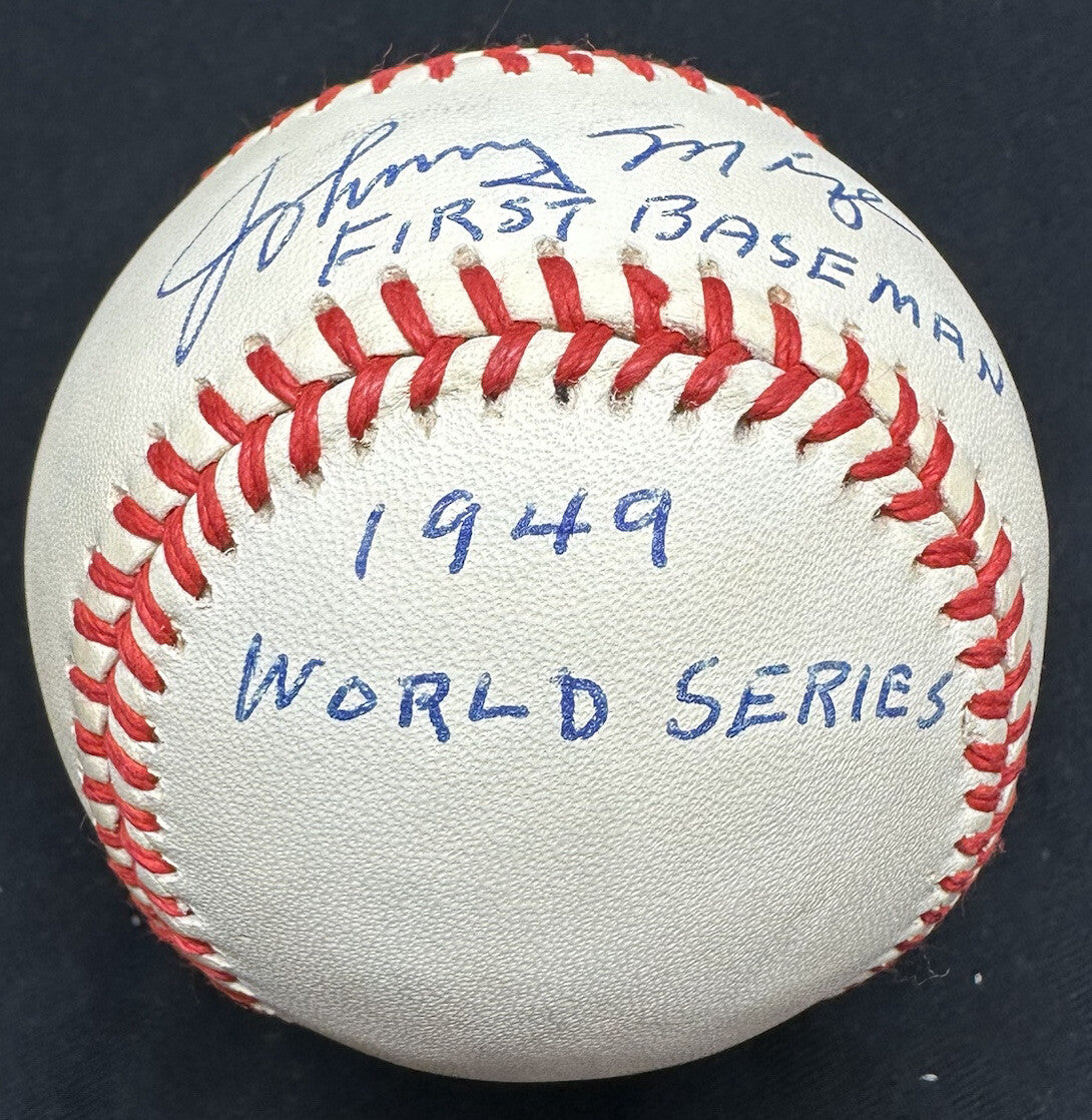 Johnny Mize New York Yankees 1949 World Series Signed Baseball JSA
