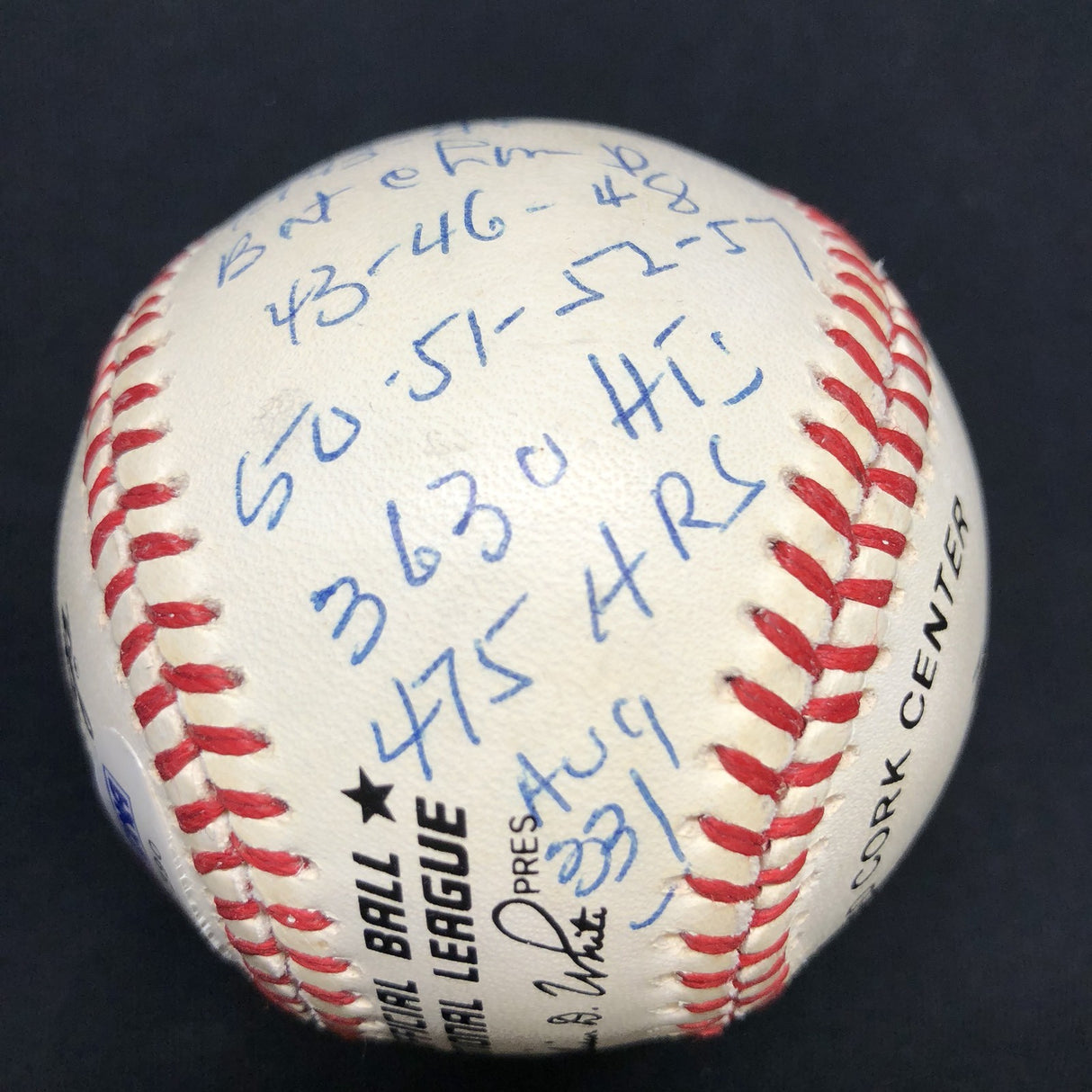 Stan “The Man” Musial #6 HOF MVP Batting Titles Stat Signed Baseball PSA/DNA