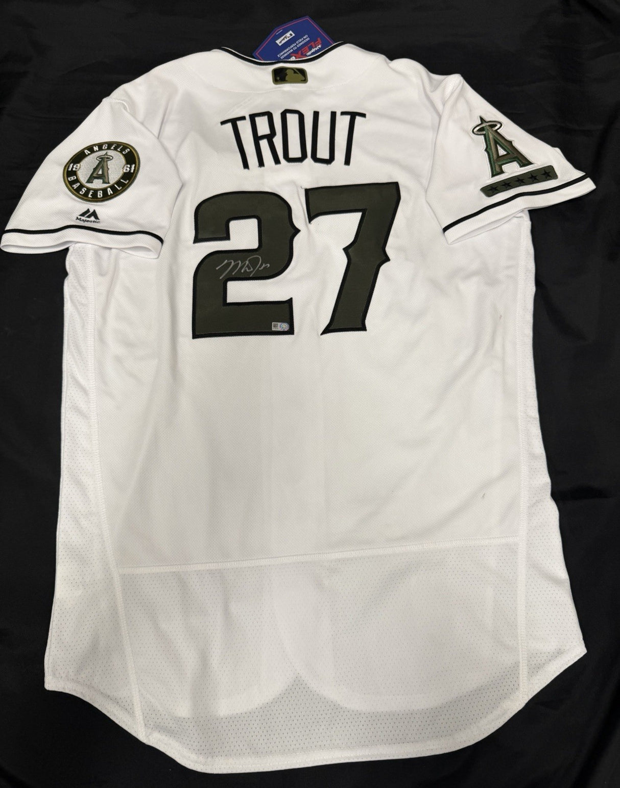 Mike Trout Signed Authentic Memorial Day Angels Jersey MLB Holo