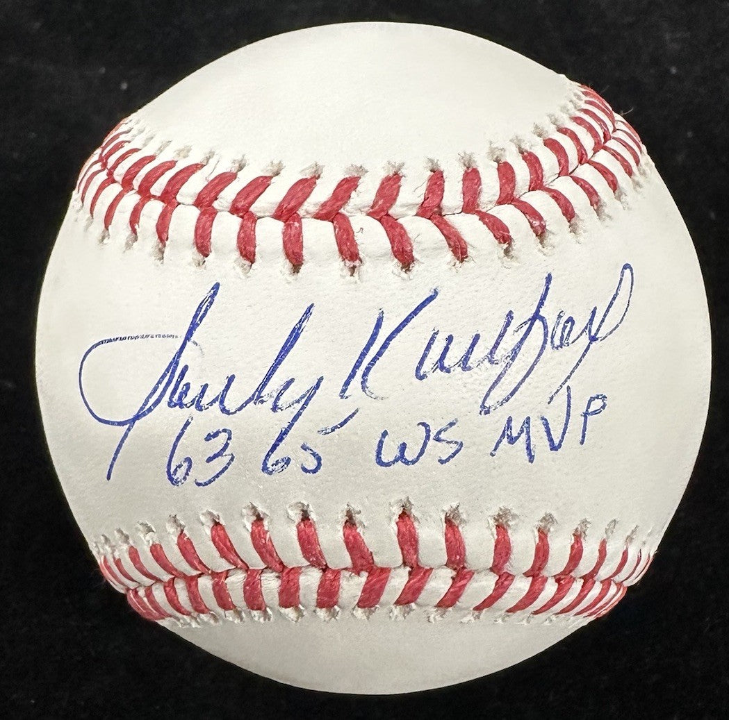 Sandy Koufax 63, 65 WS MVP Signed Baseball Beckett Witness Hologram BAS