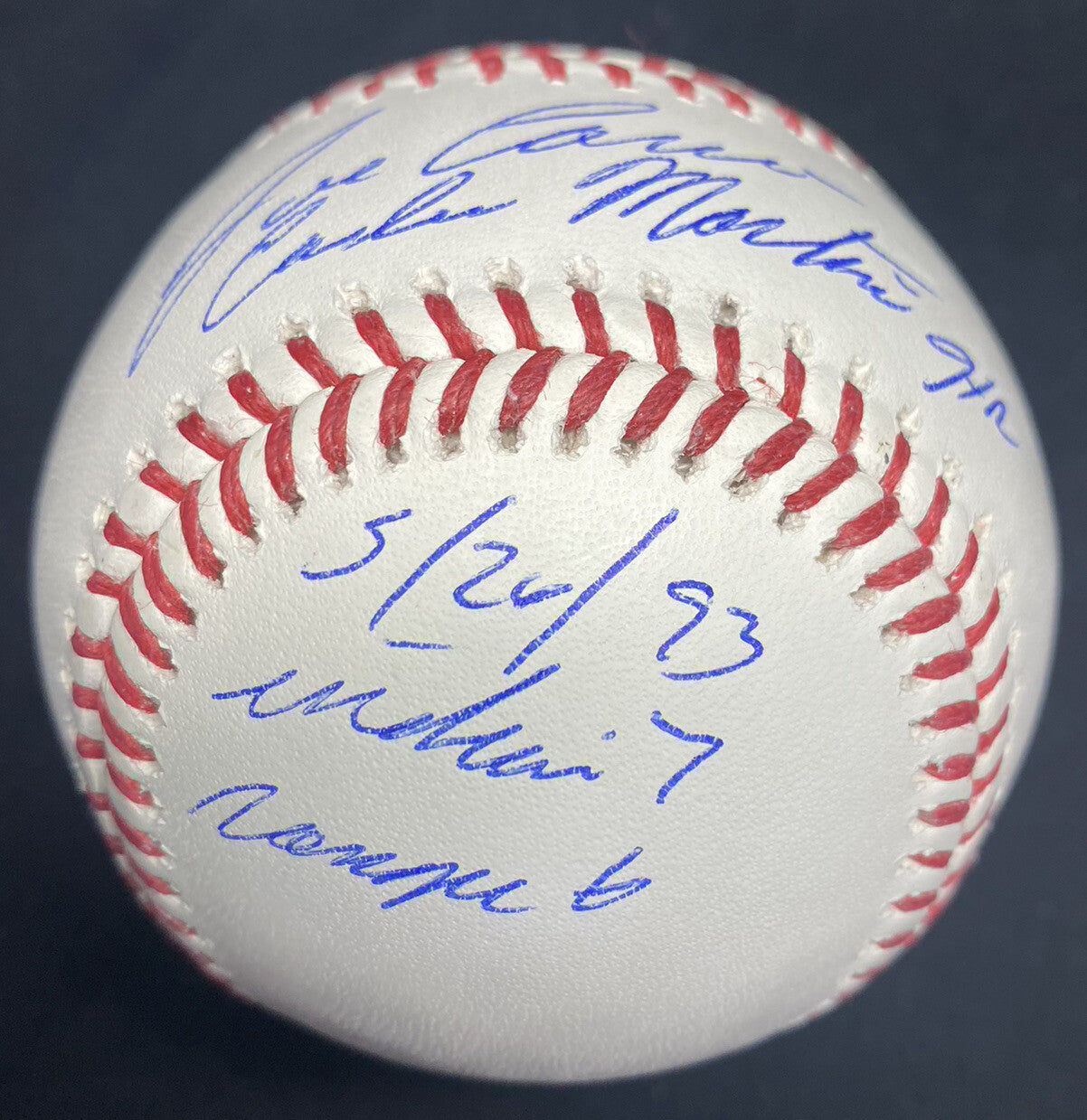 Jose Canseco Carlos Martinez HR Off Head Signed Baseball JSA