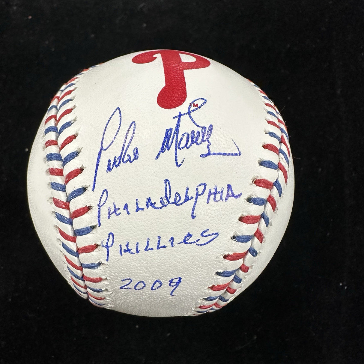 Pedro Martinez Team-Stitch Logo Signed Baseball Set Beckett Witness Holo