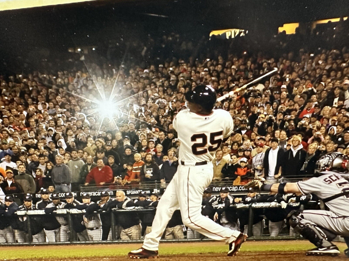 Barry Bonds #756 8-7-07 Signed 20x24 Photo Bonds Hologram & Signed Cert Card