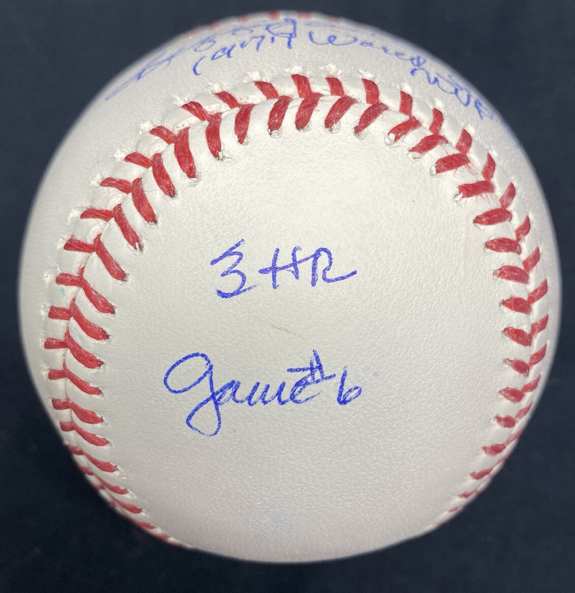 Reggie Jackson 1977 World Series MVP Stat Signed Baseball JSA