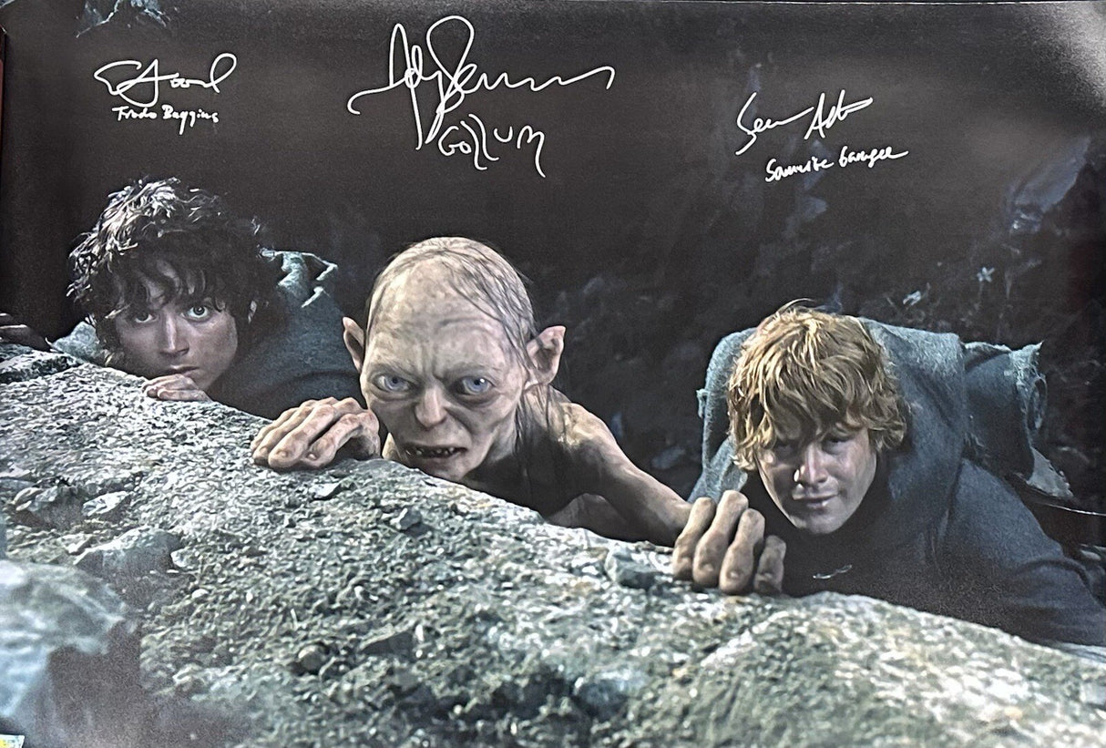 Elijah Wood Sean Astin Andy Serkis Signed Lord Of The Rings 20x30 Photo SWAU