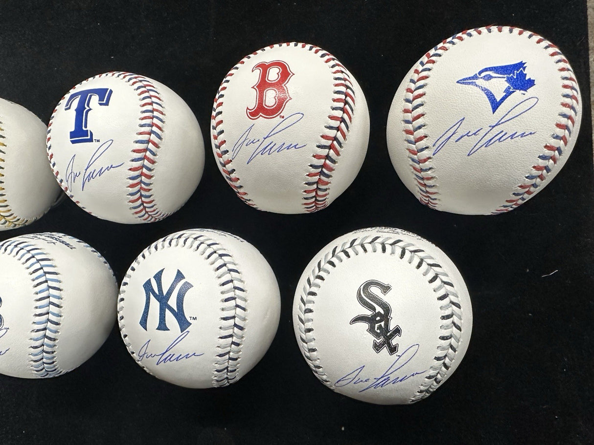 Jose Canseco 7 Team Stitched Logo Signed Baseball Set JSA