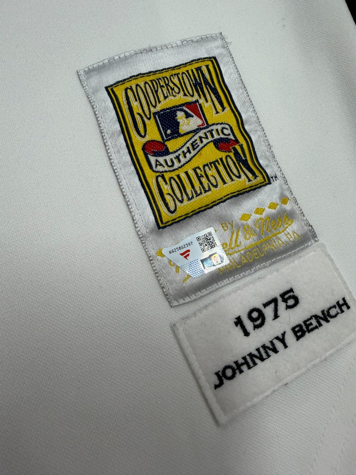 Johnny Lee Bench Full Name Signed Stat Authentic Mitchell Ness Reds Fanatics Hol