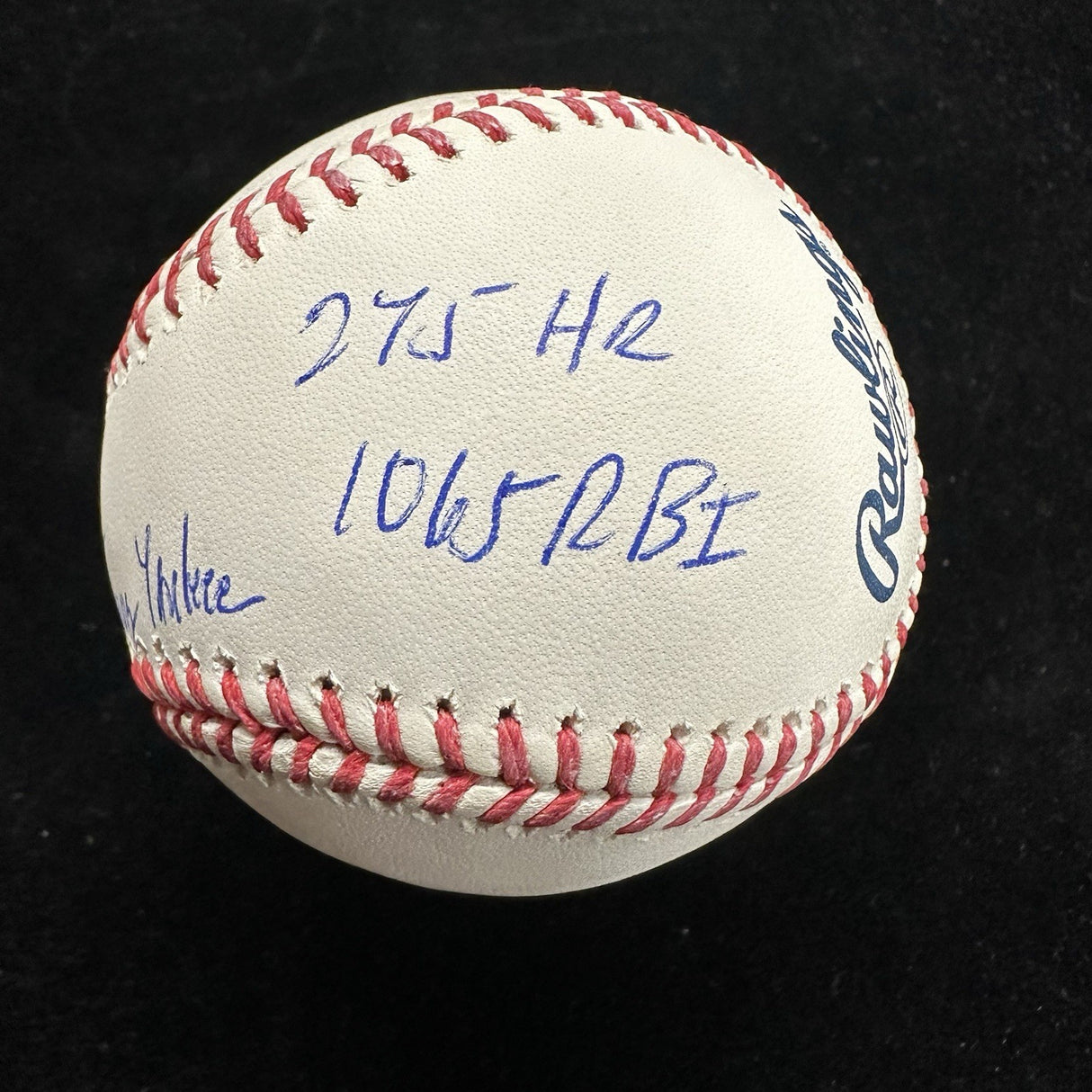 Jorge Posada 5 Inscription Signed Stat Baseball JSA Witness