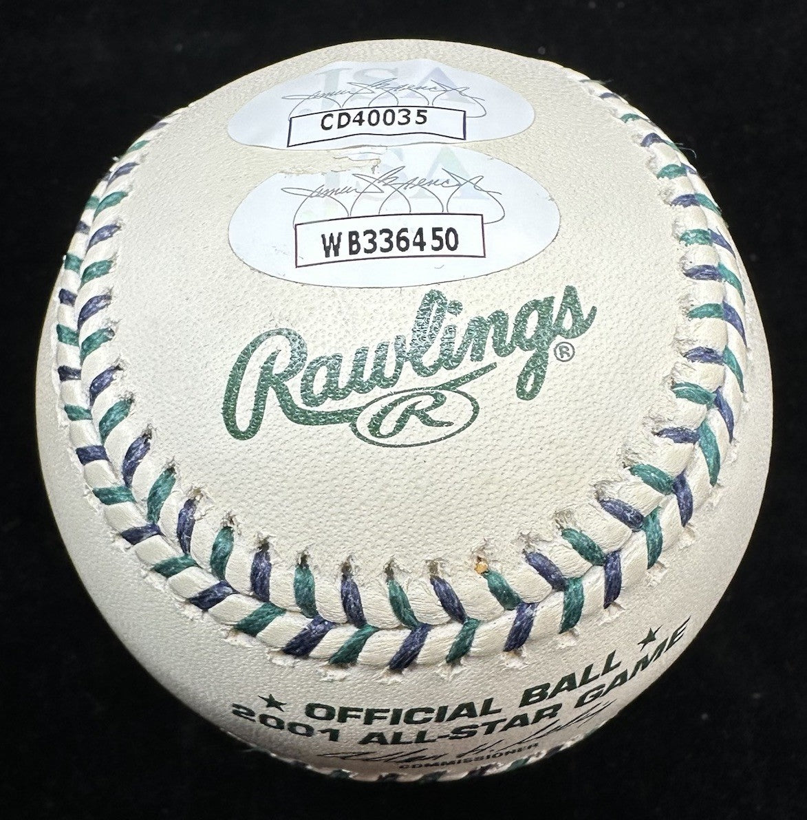 Alex Rodriguez Cal Ripken Jr. Dual-Signed 2001 All Star Game Logo Baseball JSA