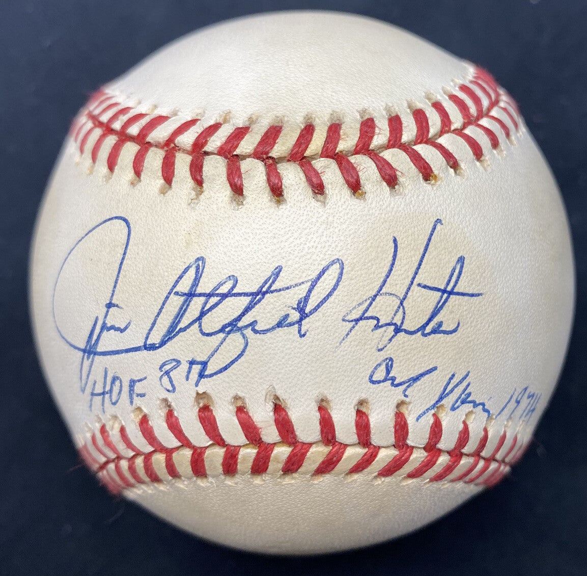 James Catfish Hunter Cy Young 1974 HOF 1987 Signed Baseball PSA/DNA