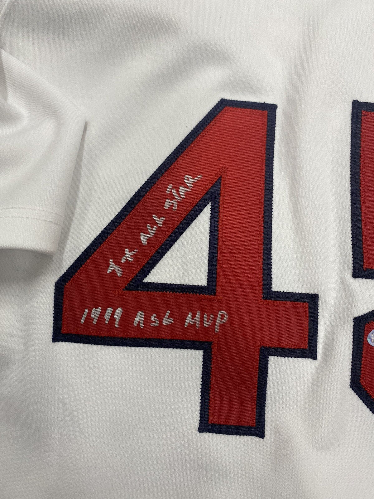 Pedro Martinez Signed Authentic Russell Red Sox Stat Jersey PSA Witness