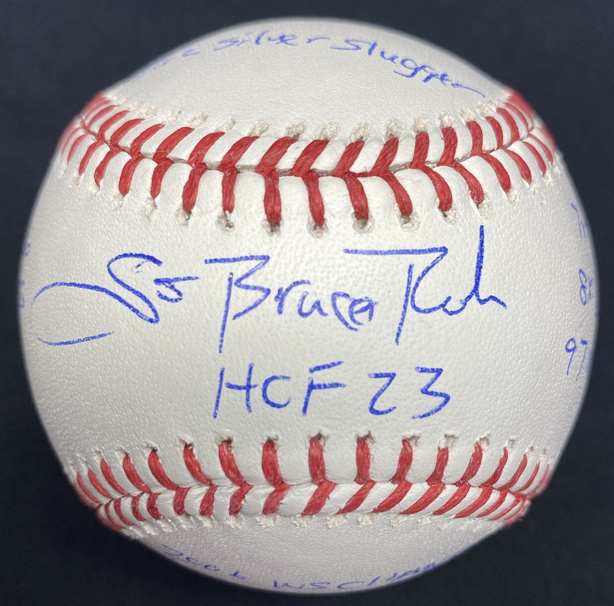 Scott Bruce Rolen HOF 2023 Signed Stat Baseball Beckett Witness Hologram