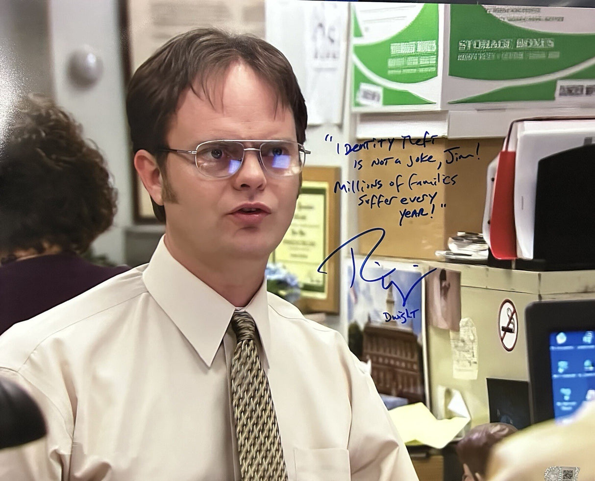 Rainn Wilson Dwight Schrute The Office Quote Signed 16x20 Photo SWAU Holo