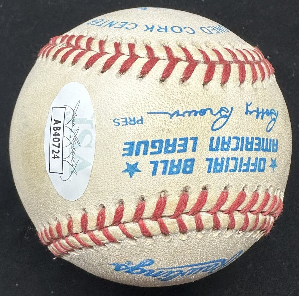 Bob Lemon HOF 76 #21 Signed Stat Baseball JSA