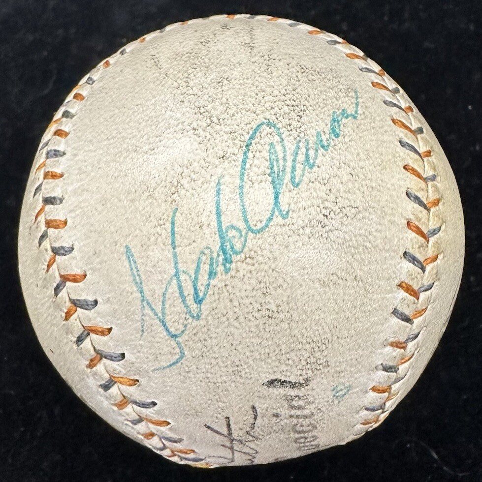 Babe Ruth & Hank Aaron Dual Signed Spalding Ruth HR Special Baseball PSA/DNA LOA