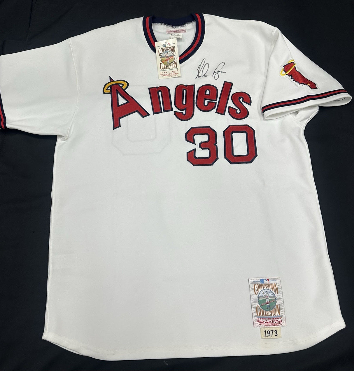 Nolan Ryan Signed Authentic California Angels Mitchell Ness Jersey PSA/DNA LOA