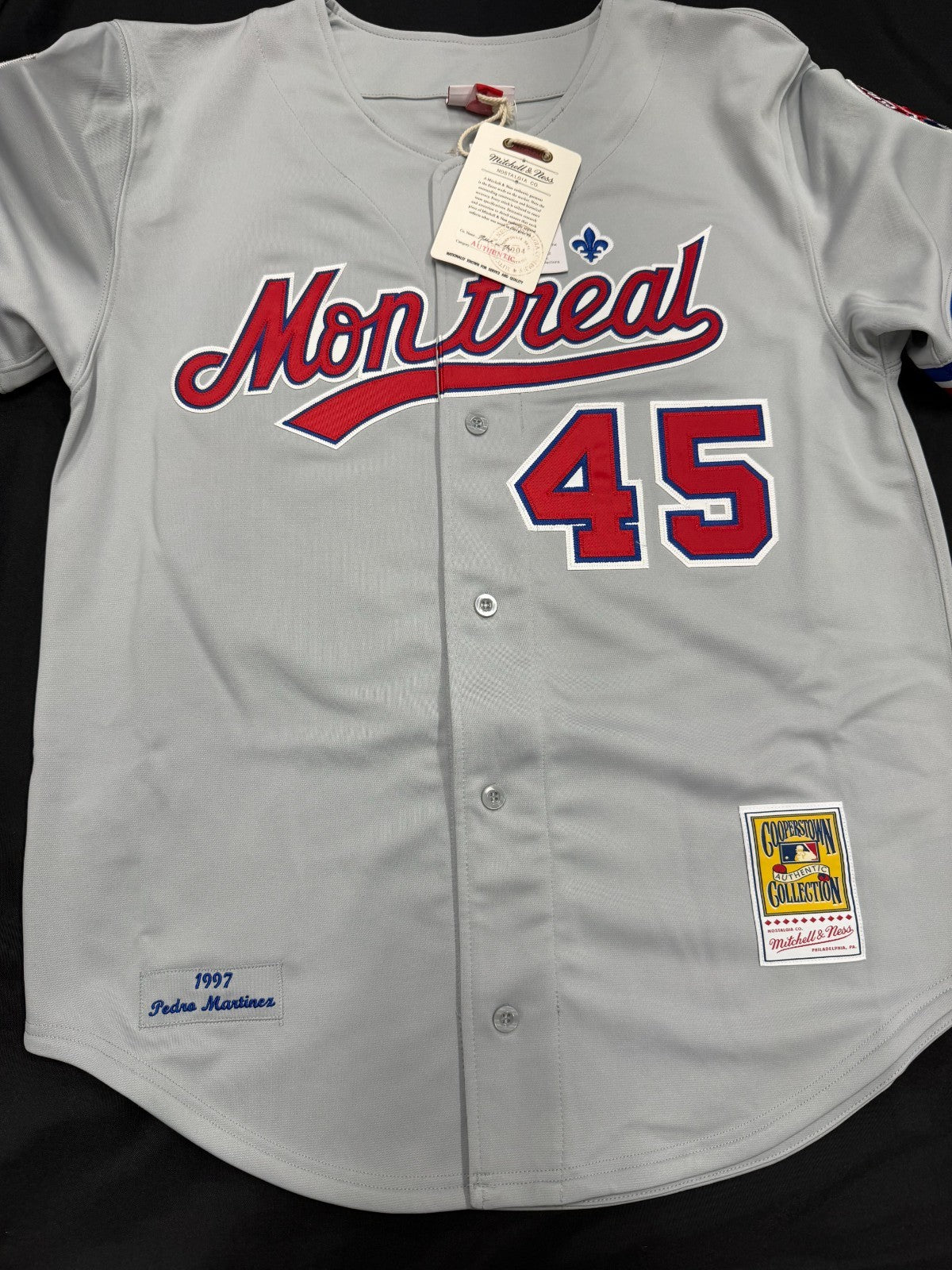 Pedro Martinez 97 NL CY HOF 15 Signed Authentic Expos Mitchell & Ness Beckett