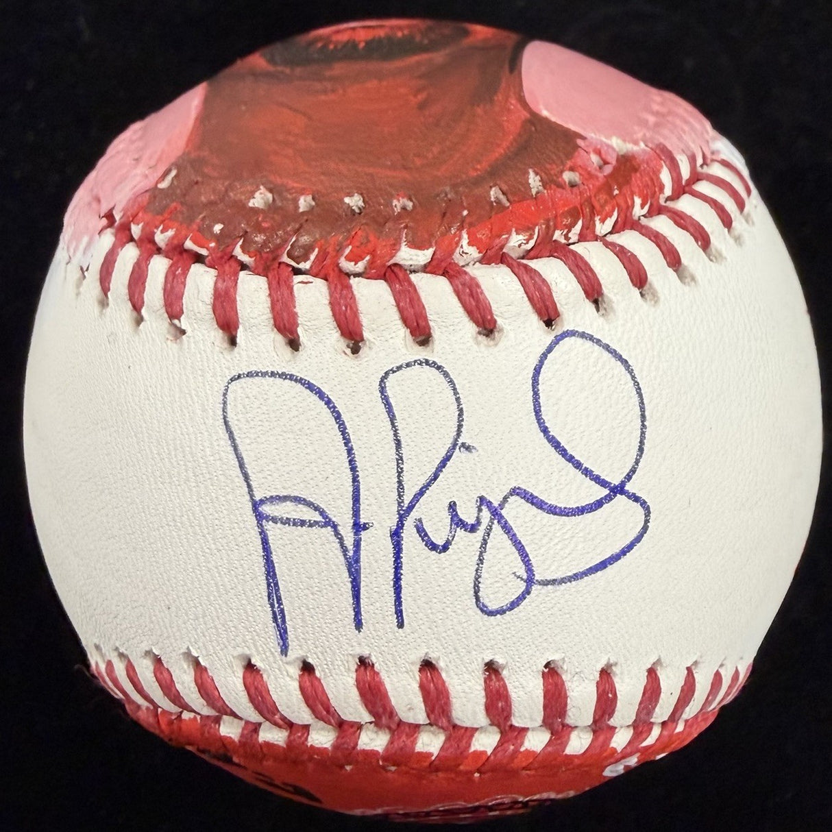 Albert Pujols Signed 1/1 Art Painted Baseball Fanatics MLB Holo