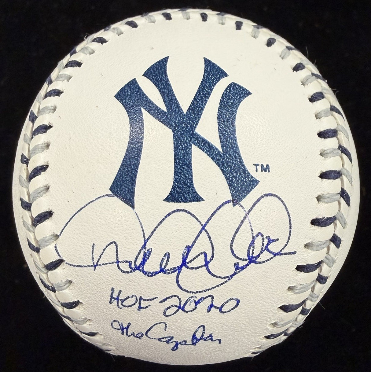 Derek Jeter HOF 2020 The Captain Signed Yankees Team Stitch Logo Baseball MLB
