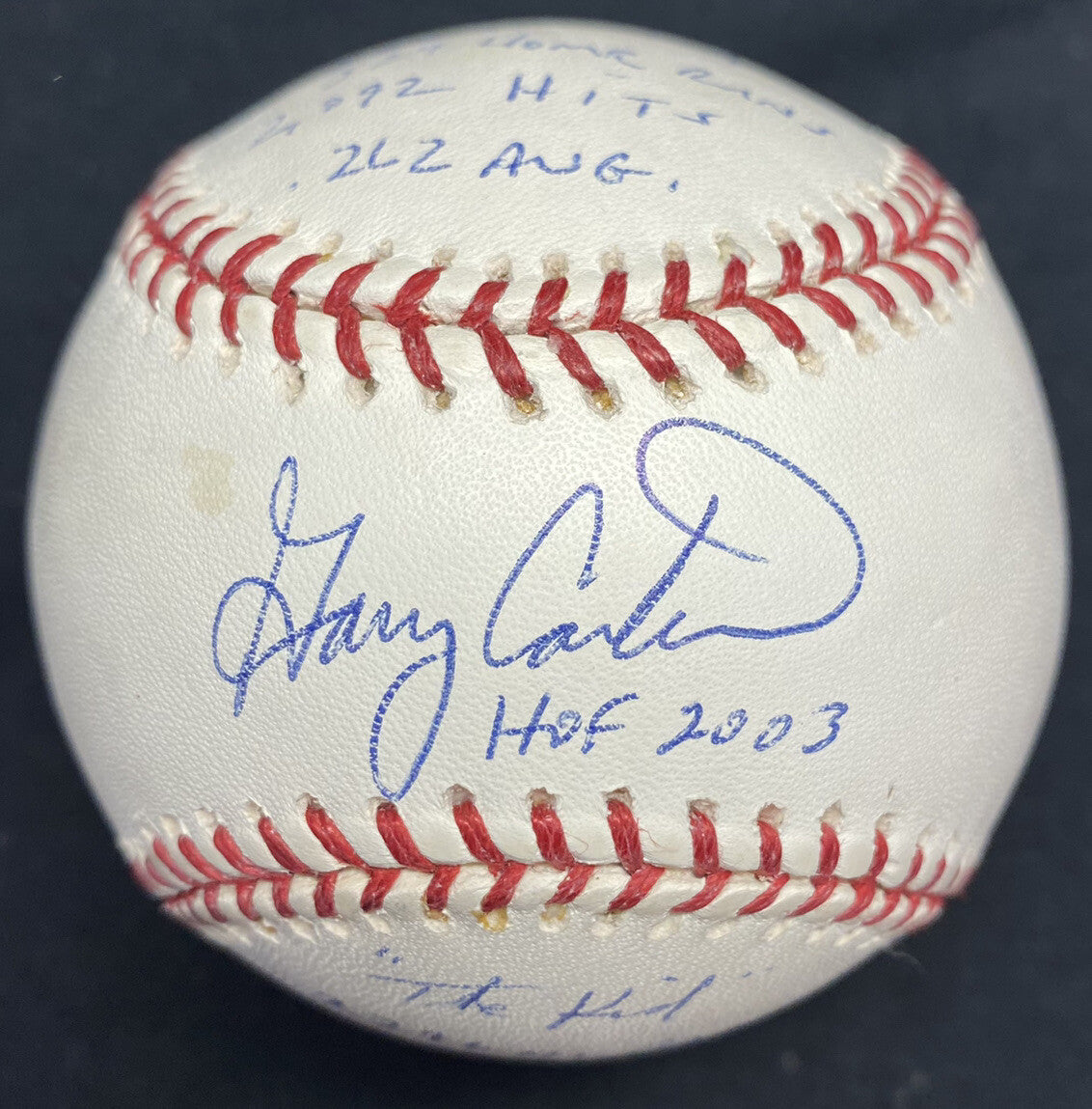 Gary Carter Full Stat Signed RJ Baseball PSA/DNA