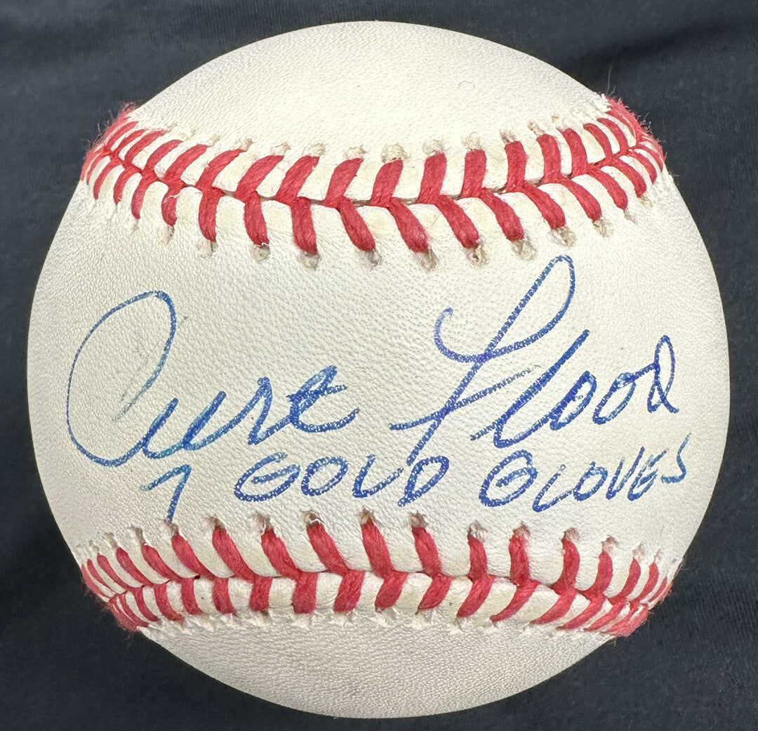Curt Flood 7 Gold Gloves Signed Baseball JSA LOA