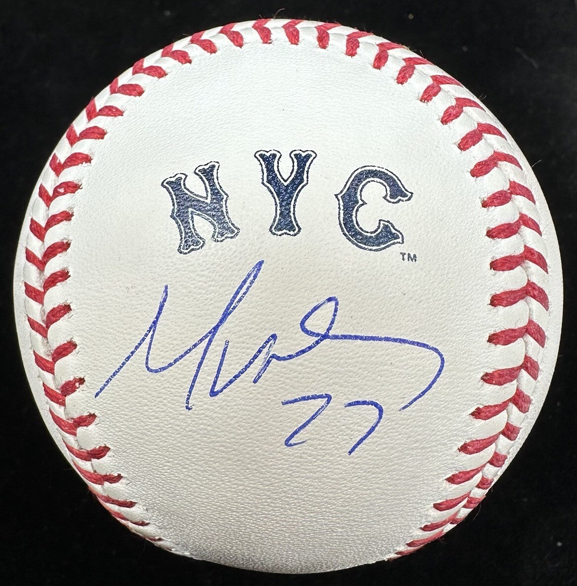 Mark Vientos Signed New York Mets City Connect Logo Baseball Beckett Witness BAS