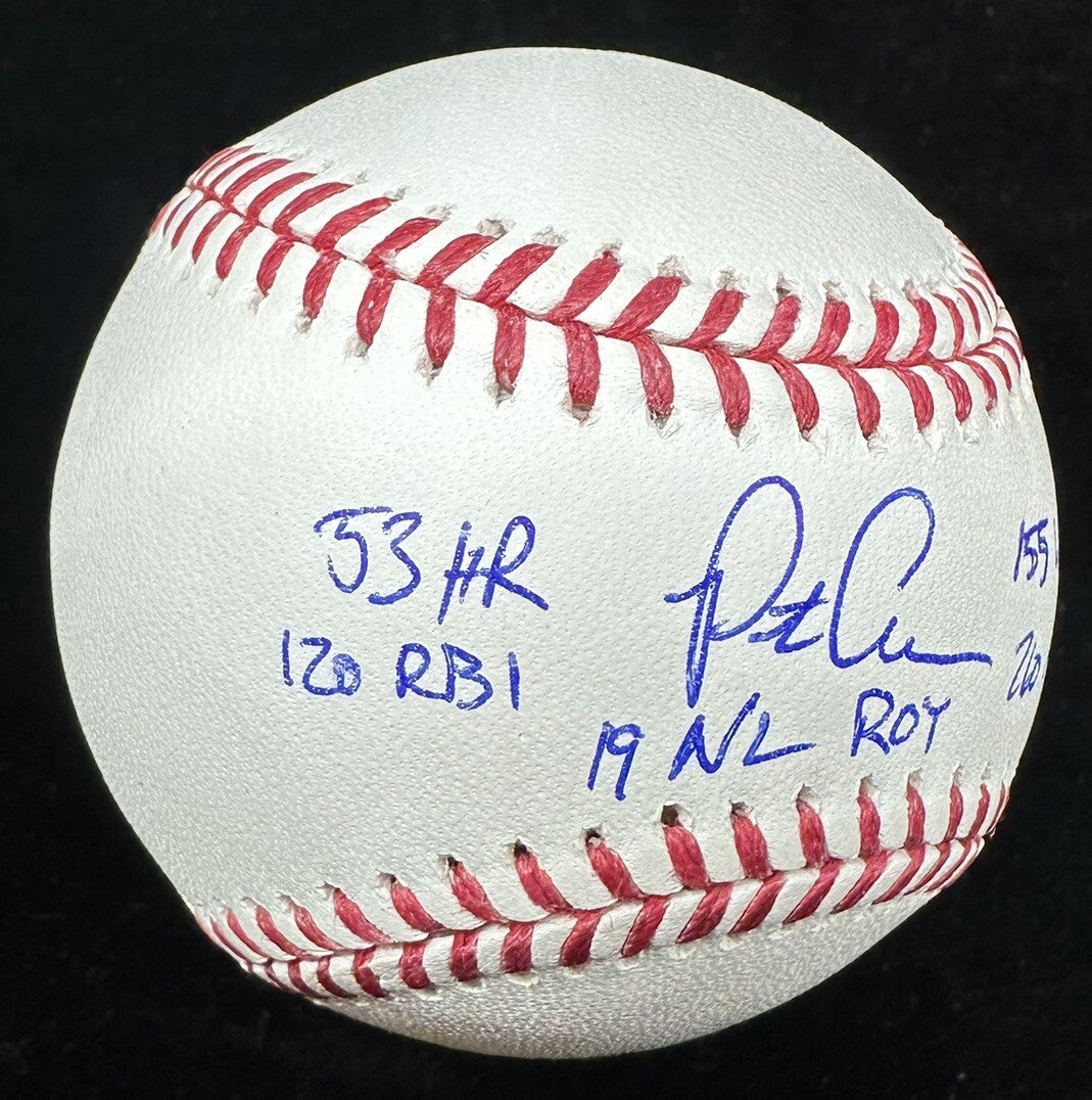 Pete Alonso 19 NL ROY Signed Stat Baseball MLB Holo Fanatics LE 48/53