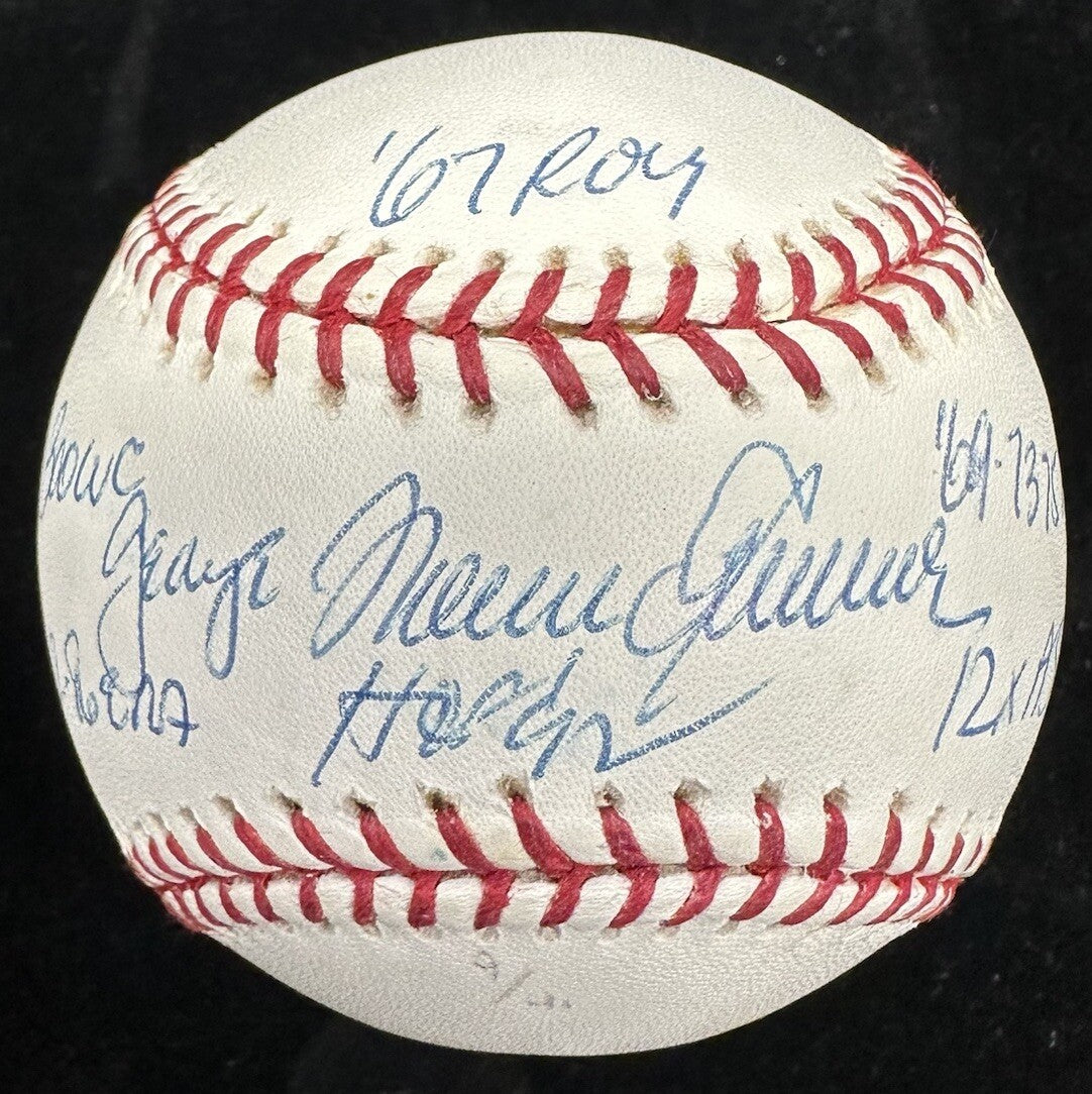 George Thomas Seaver HOF 92 CY Signed Stat Baseball Steiner Sports Hologram