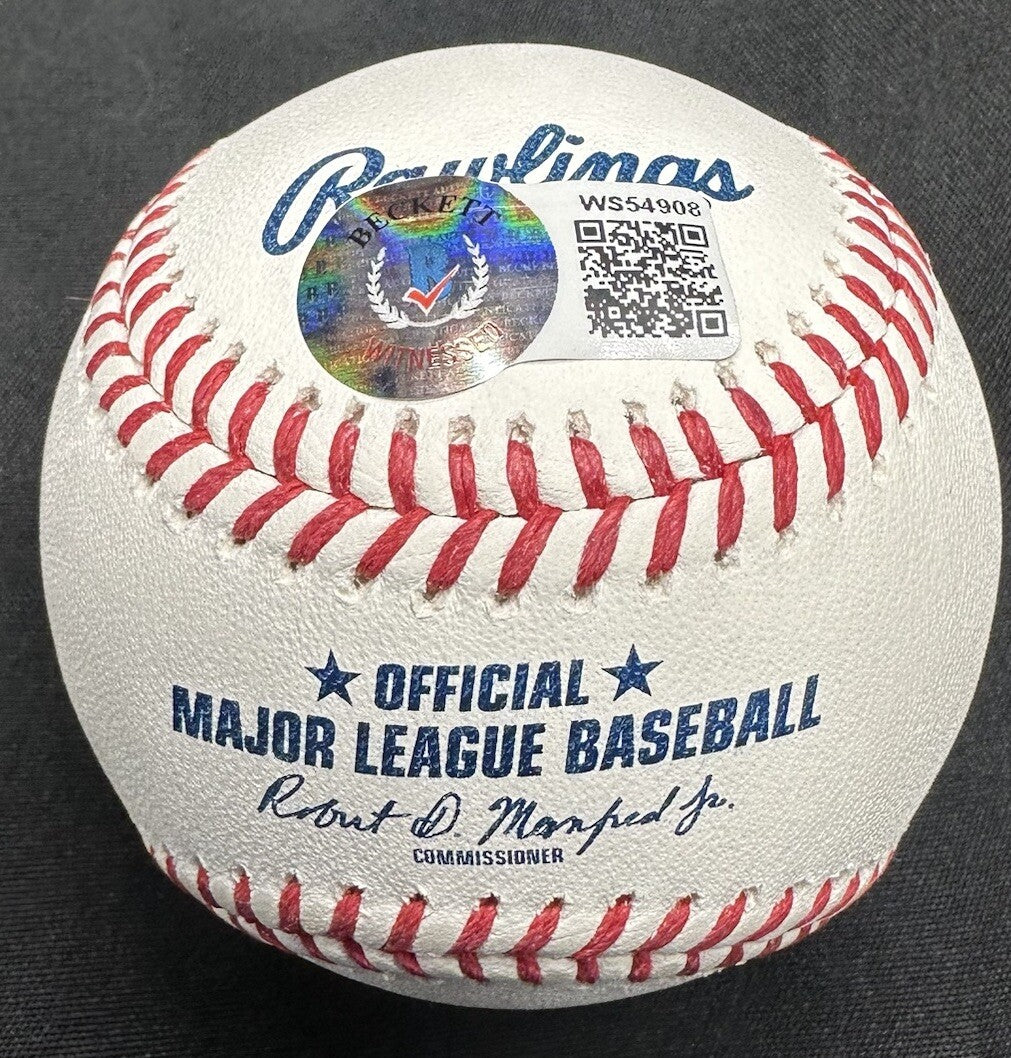 Albert Pujols 2218 RBI Signed Baseball Beckett Witness Hologram