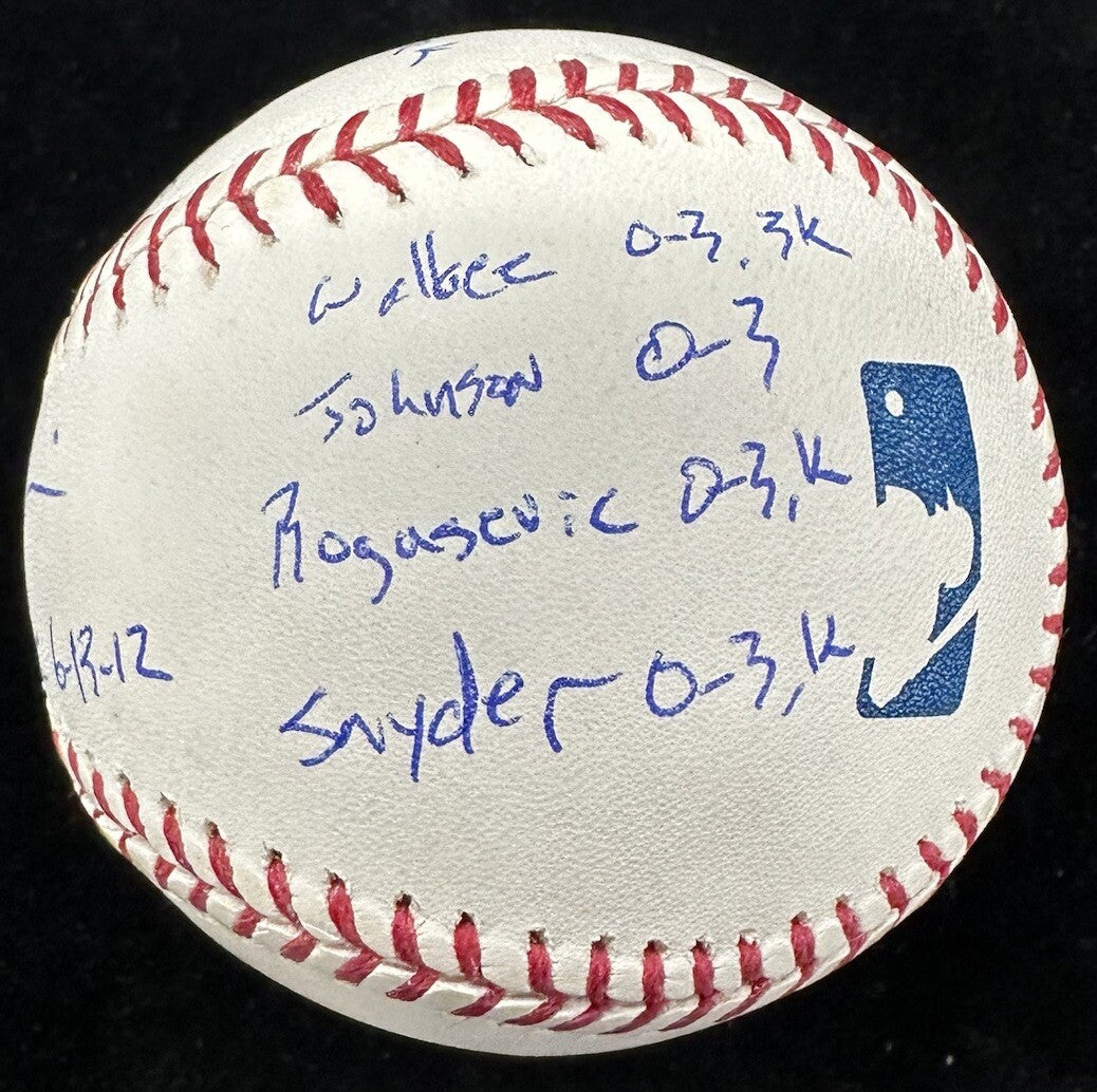 Matt Cain Perfect Game 6-13-12 Signed Stat Baseball MLB Holo