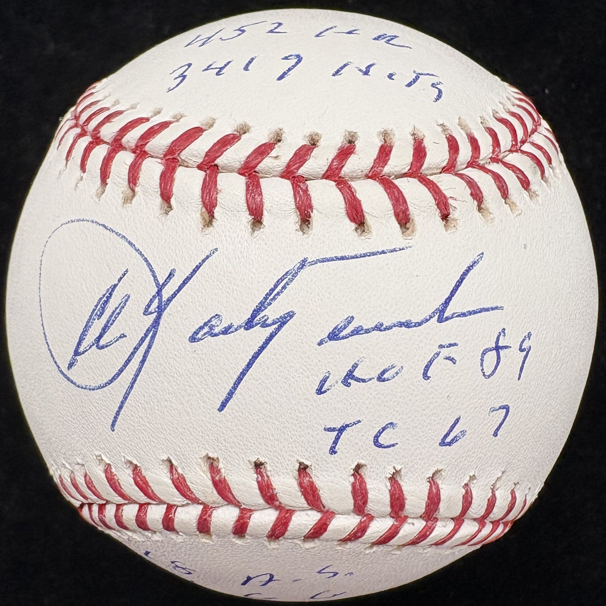 Carl Yastrzemski HOF 1989 Signed Stat Baseball PSA/DNA