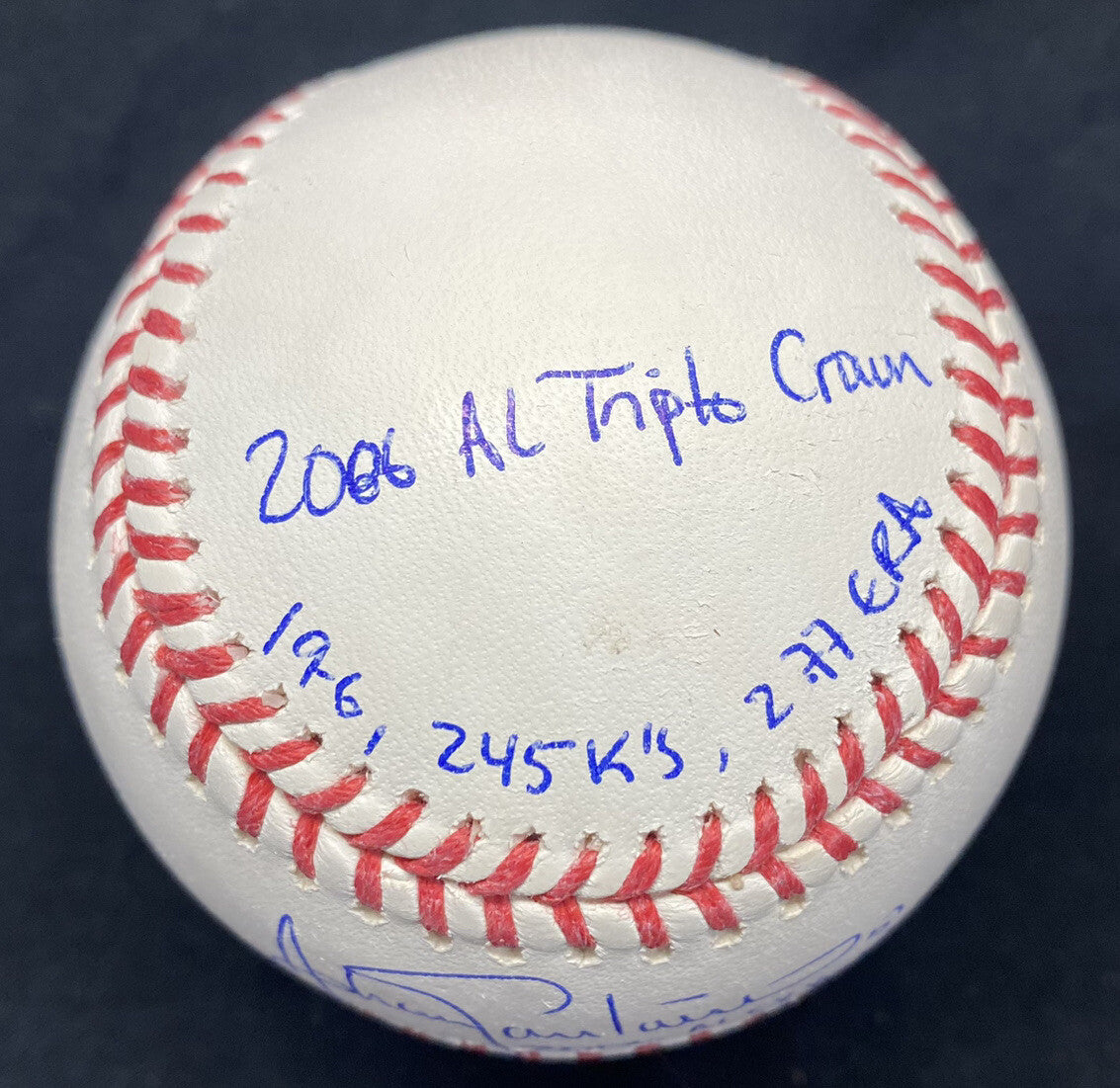 Johan Santana 2004, 2006 AL Cy Young Triple Crown Stat Baseball Set Beckett Wit