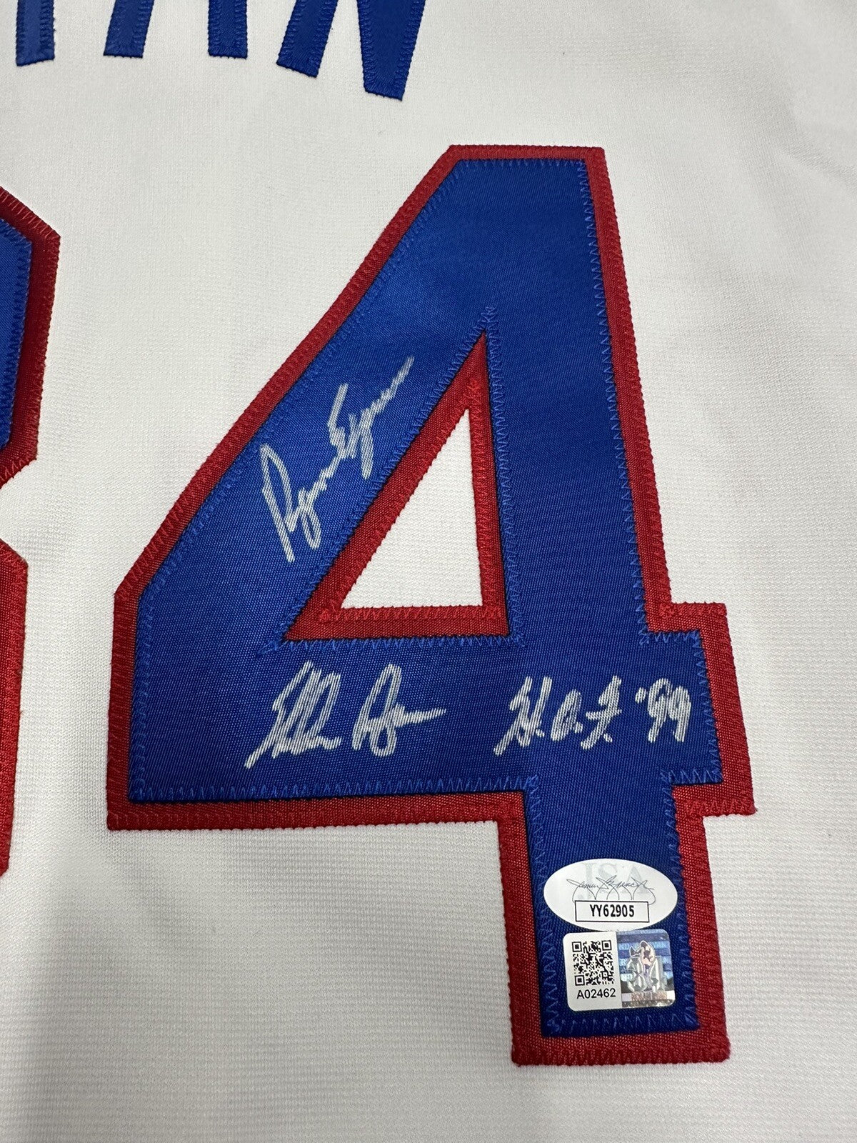 Nolan Ryan Signed Authentic Rangers Mitchell Ness Stat Jersey JSA LOA